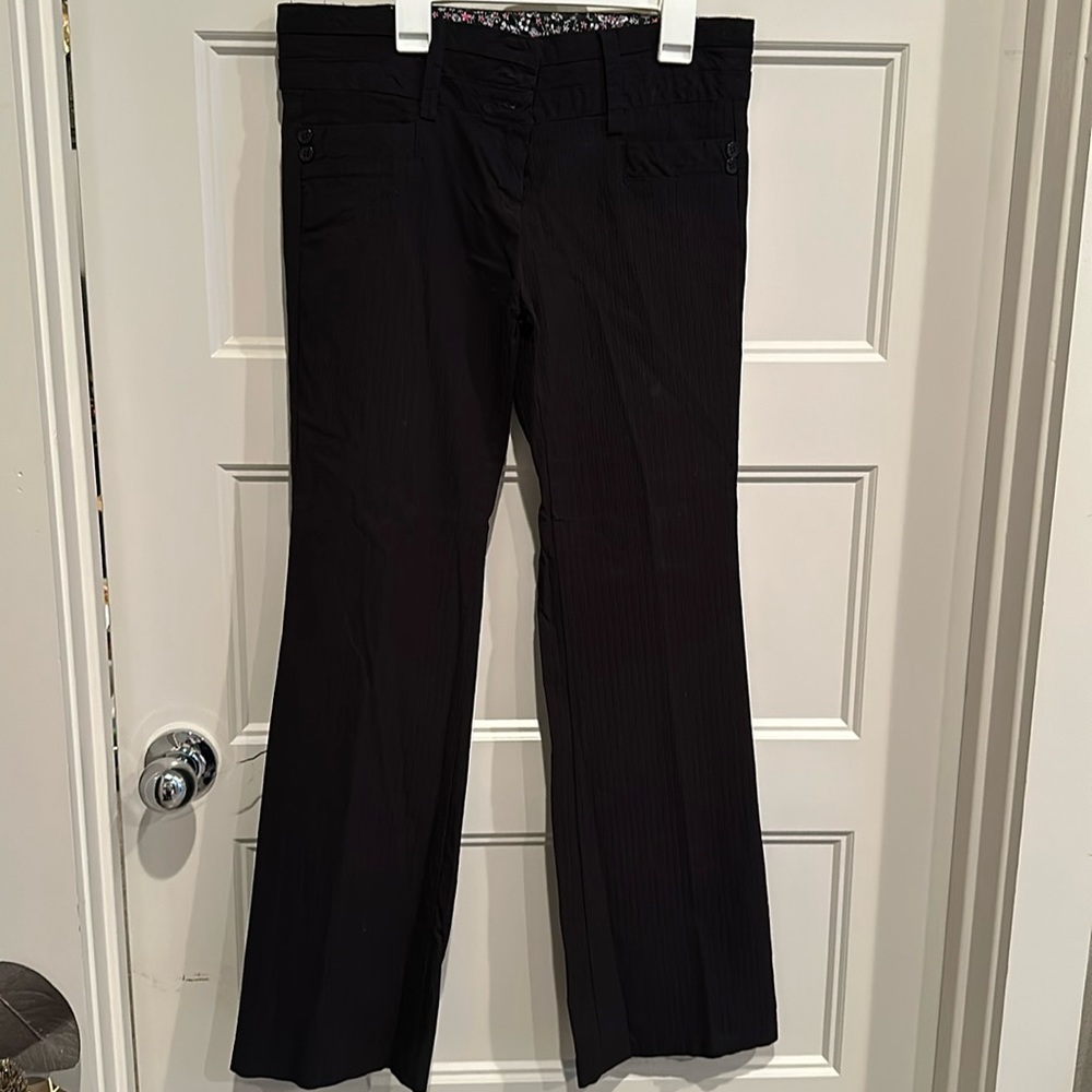 Joe Benbasset Pants Juniors 11 Black Striped Flat Front Office Wear Stretch
